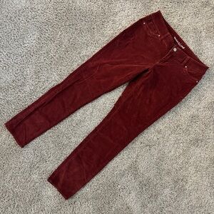EUC Maurices Maroon Fine Corduroy Skinny Jeans/Pants, Size Large